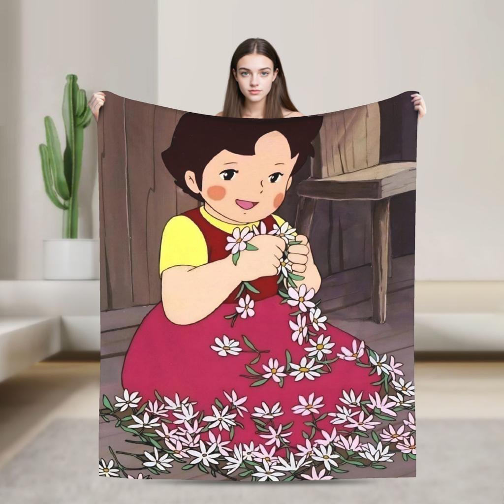 Heidi, Girl of the Alps  Blanket  Warm Print Plush Throw Blanket For Living Room Picnic Flannel Bedspread Bed Cover