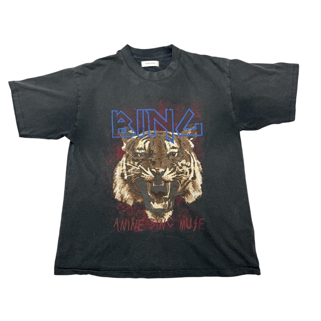 Anine Bing Tiger Faded Short Sleeve Tee Shirt Women's XS Retro Streetwear
