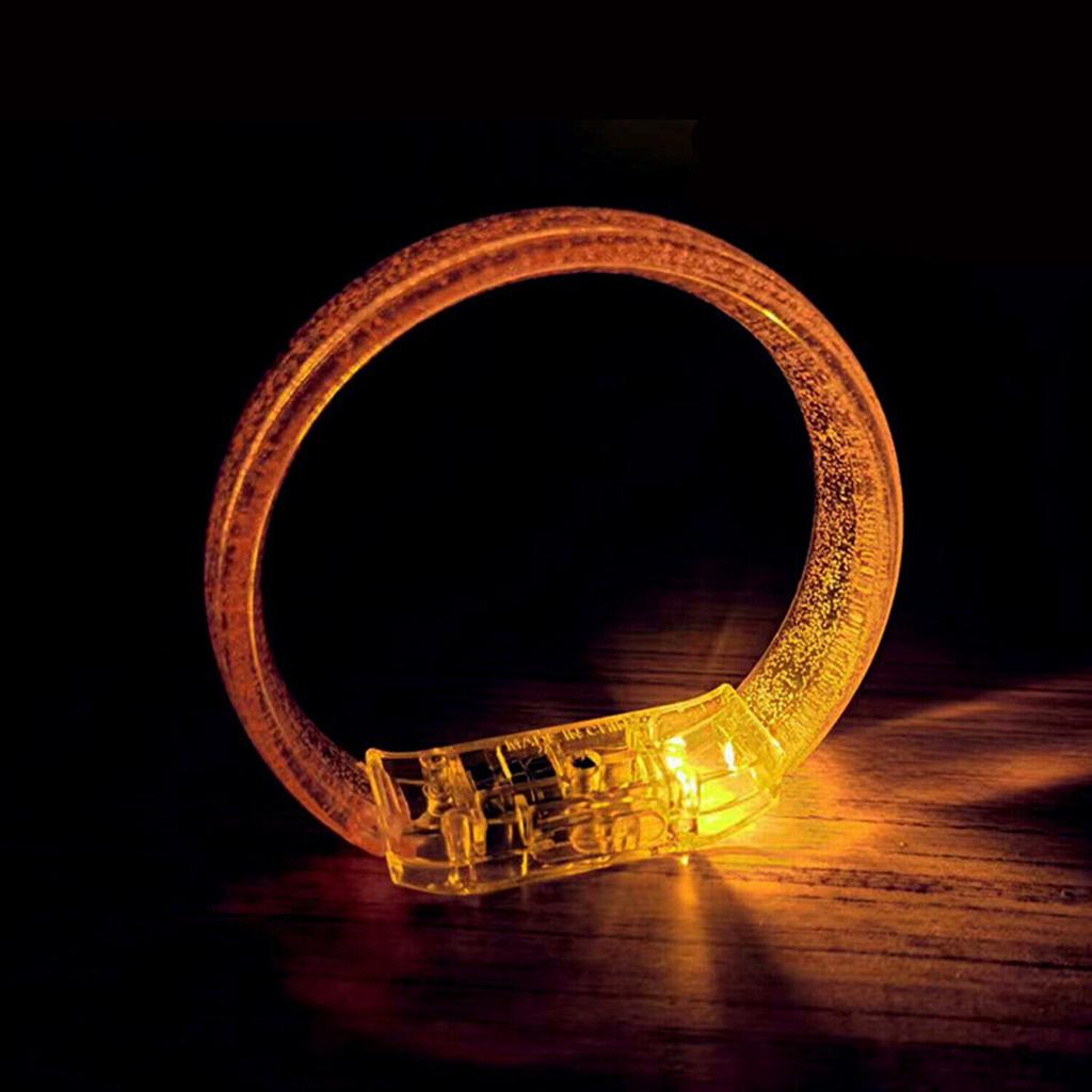 2pcs Light Up LED Bracelets Flashing Glowing Wrist Band Blinking Bangle Party Fun&