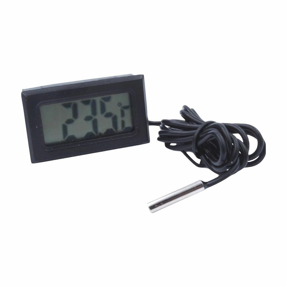 Mini Thermometer Temperature Display Digital W/ Probe 1m To 5m Black Cable