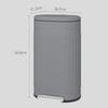30L Metal Kitchen Bin, with Soft-Close Lid - Grey