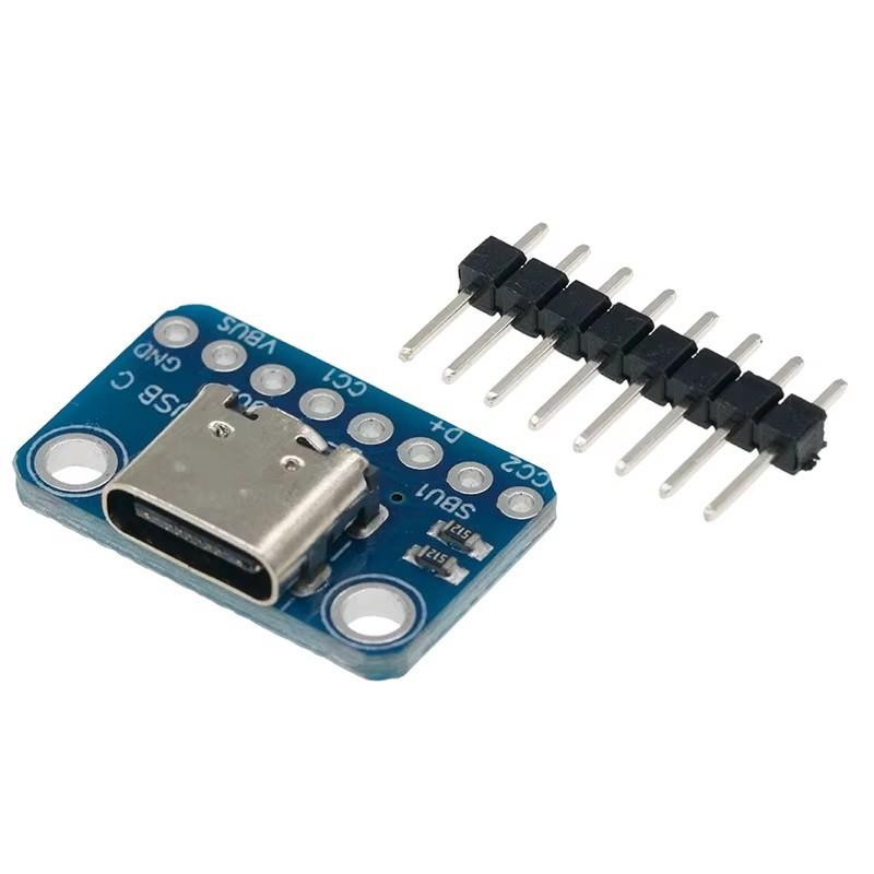 1 Комплект USB 3.1 16P на 2.54 Плата-модуль адаптера питания с высоким током, тестовая плата Type-C Female для Arduino