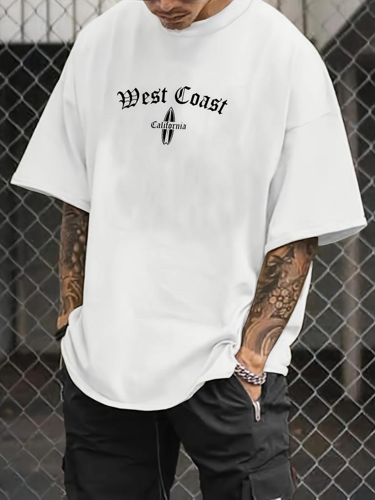 2026 Gothic Men's Letter Printed Breathable and Comfortable Round Neck T-shirt Outdoor Casual