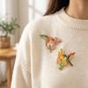 Chinese Style Metal Bird Floral Brooch Pin Zinc Zinc Zinc Alloy Animal Lapel Pins  Jacket Decor