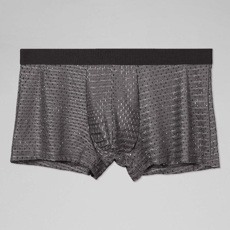 Мужские сетчатые дышащие трусы-боксеры Ice Silk - прозрачные, сексуальные, летние, тонкие