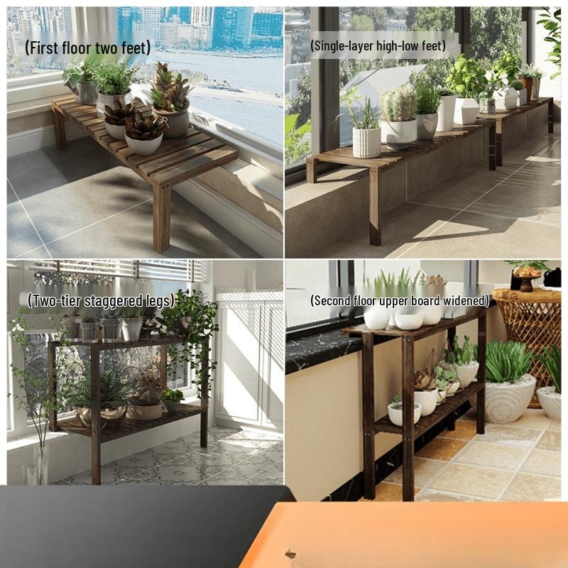 Trapezoidal Balcony Flower & Storage Rack