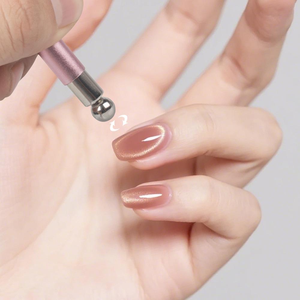 1pcs Double Head with Magnet Ball Design Magic Wand Cat Eye Magnet Bars Cylindrical Nail Art Tool to LED/UV Gel Polish Makeup