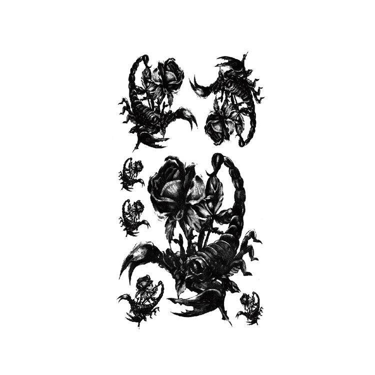 Шрам Змея Паук Скорпион Животное Водонепроницаемая Наклейка для Татуировки Образец Набора Ужасов для Подделки