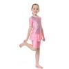 Girls Muslim Swimwears Split Two-piece Swimming Suit Short Sleeve Striped Kids Swimsuit