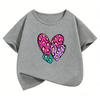 Fashion love heart Design TShirt Printed T Shirt Girls Summer Clothes Short Sleeve Tops TShirts Cute boys Clothing