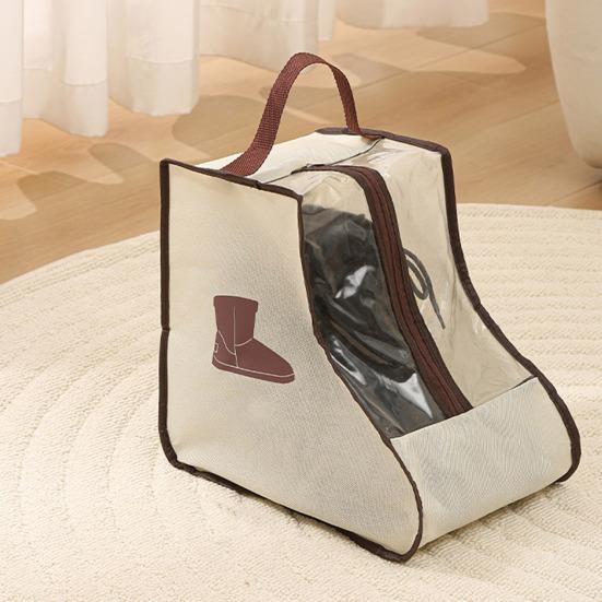 1/2Pcs Shoe Storage Bags with Handle Zipper Closure Transparent Visual Design Waterproof Dustproof