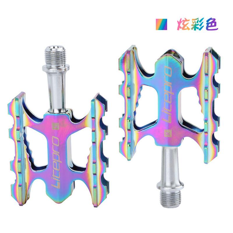 Litepro Lightweight Aluminum Alloy Bike Pedals Du Bearing Non Slip Pedal Pins Compatible With Folding Road Mountain Bikes Cyclin