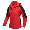 Men Womens Waterproof Jacket 3-in-1 Windbreaker Winter Coat Fleece Inner for Rain Snow Solid Color Contrast Color Can Be Removed