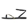 Zara Женские босоножки Pu Винтажные с открытым носком на плоской подошве Черные 1620610800