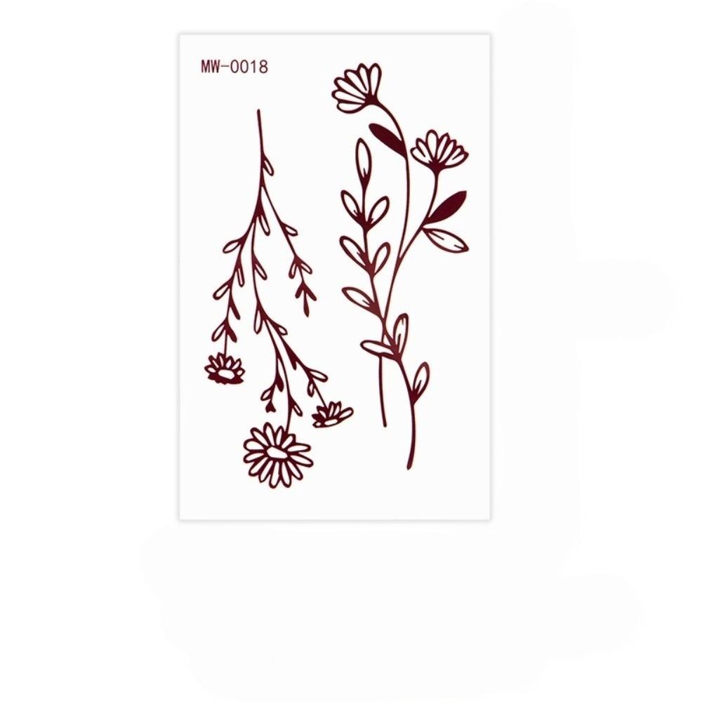Lace Fake Tattoo Temporary Tattoo Legs Arm Body Art Sticker Red Henna Tattoo Decals Women/Lady