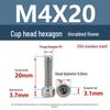 Yigu 304 Stainless Steel Socket Head Cap Screw, M2-M6 Cylindrical Head, Full Thread, Non-Knurled