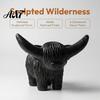 Gift for Plant Lovers Highland Cow Planter, Resin Black Pot, Cute Modern Nordic Style Planter Animal Container Succulents Indoor Outdoor Home Decor