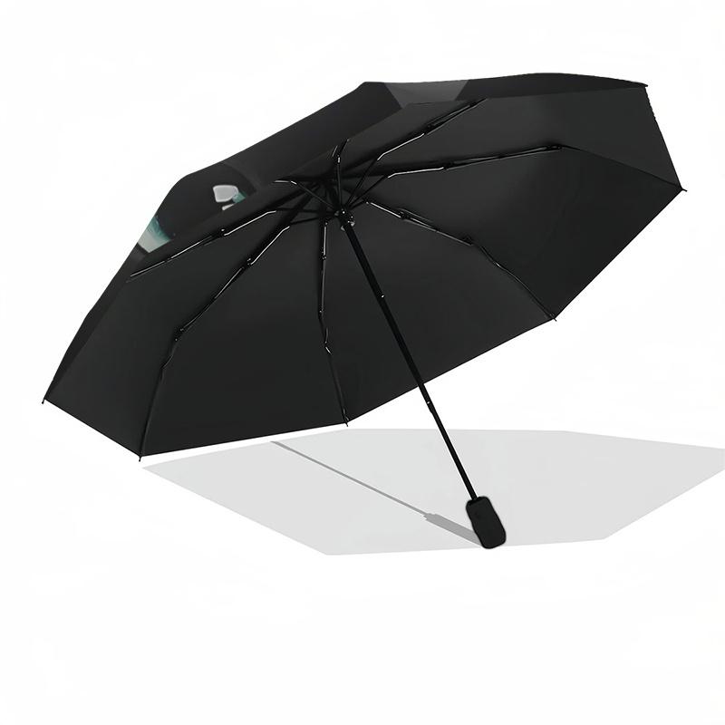 Black Cat Face with Green Eyes: Automatic Opening/Closing Umbrella, Foldable Design, Outdoor, Ideal Gift for Fans, Travelers, Daily Use, Fes