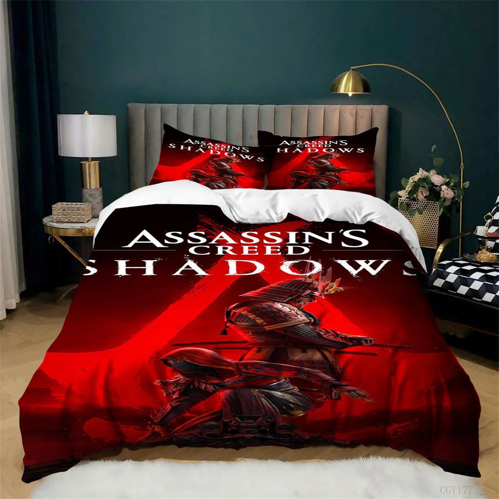 Teens Boys Assa-ssin's Creed Lightweight Bedding Set 3-Pcs All-Season Graphic Duvet Cover Set Classic Ultra Soft Quilt Cover