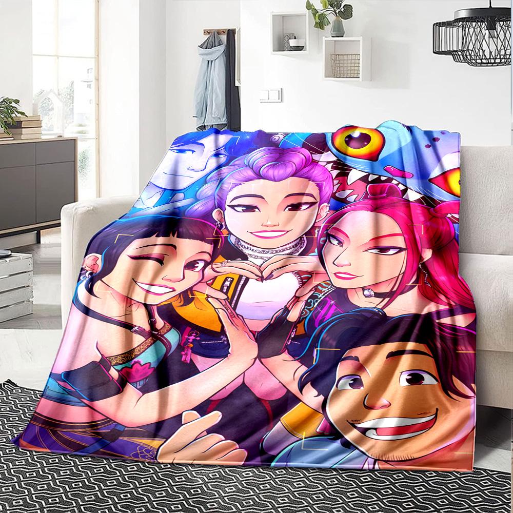 Kpop Blanket Ultra-Soft Great for Sofa Bedding Seaside Four Seasons Multipurpose Playful Design Ideal Gift For Birthday Valentine'S Day