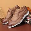 Деловые кожаные туфли на шнуровке мужские трендовые мужские повседневные туфли британский стиль Брок гравированные мужские туфли