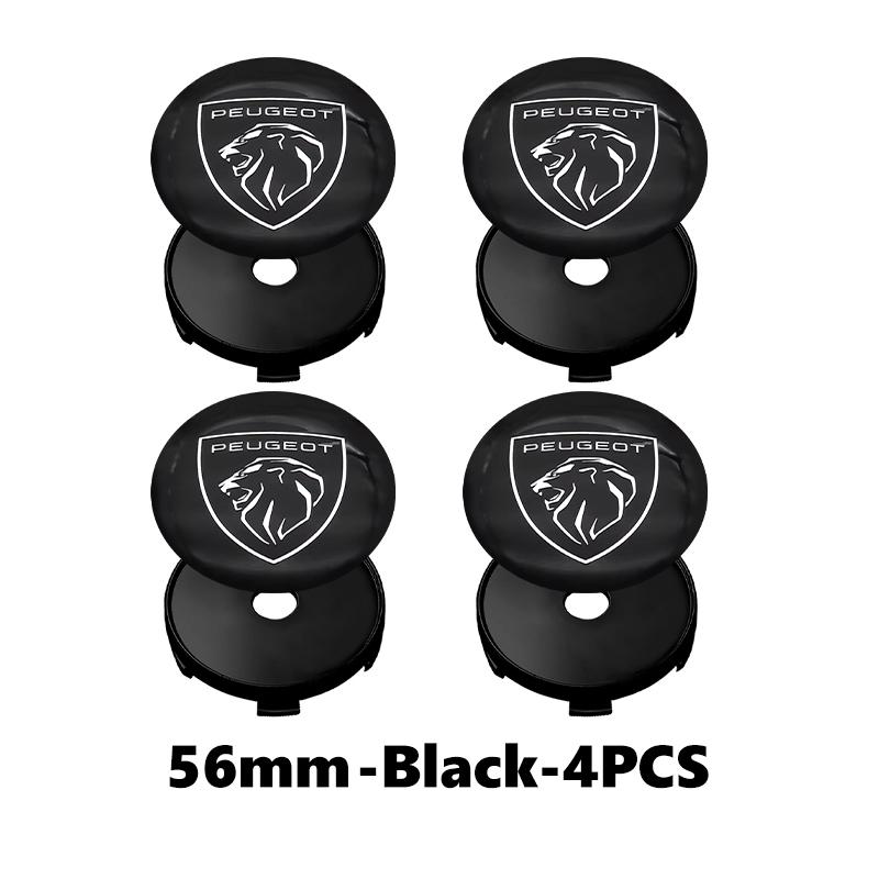 For Peugeot 4pcs Car Wheel Hub Center Cover Tire Rim Cap Decoration Sticker 206 307 308 3008 207 208 407 508 2008 5008 107 106