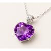 Natural Purple Sapphire Pendant 19 ct 925 Sterling Silver Heart Shape September Birthday Birthstone