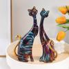 Resin Cat Figurine Desktop Decor Modern Abstract Art Sculpture Bedroom Living Room Entryway Home