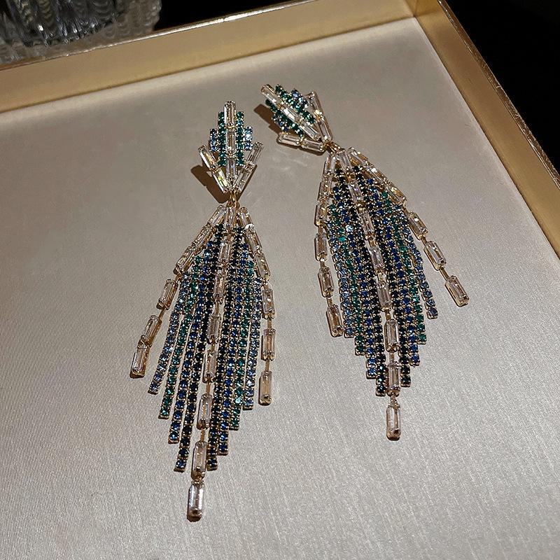 Серебряные серьги-кисточки в форме U с жемчугом и бриллиантами: Элегантная, высококачественная мода для женщин