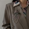 Chest Chain Brooches Decoration Brooch Retro Tassel Pendant Dark Style Coat Accessories Key Shape Brooch