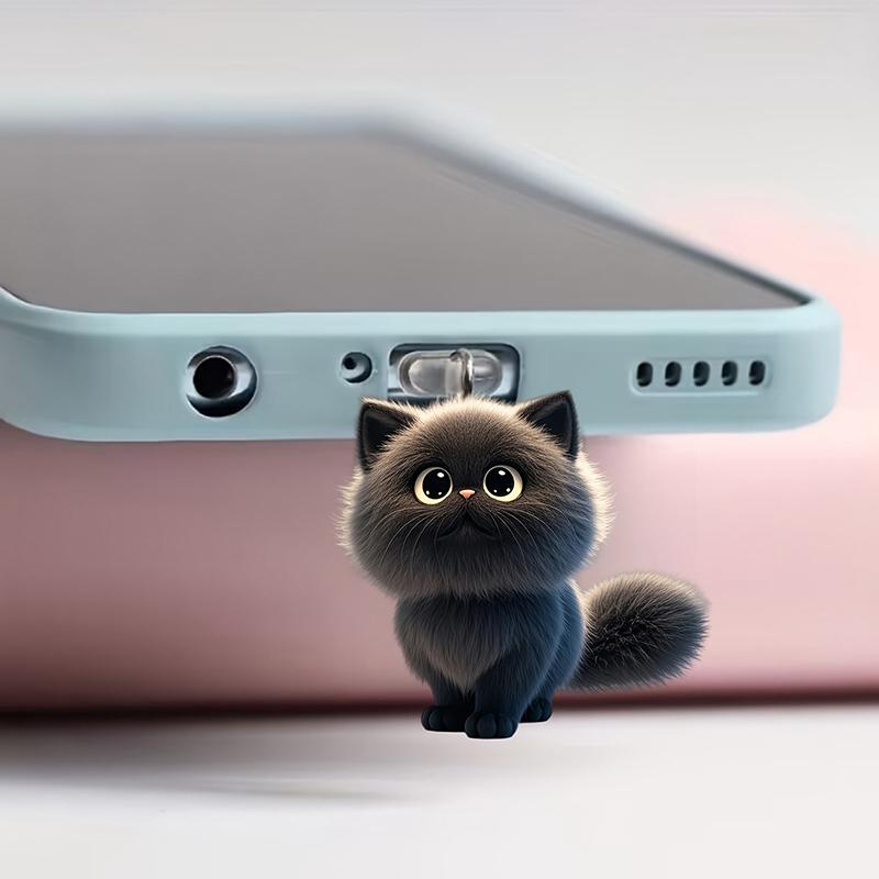 1 шт. 2D Милый кот Собака Трилистник Мобильный телефон Заглушка от пыли Подвеска Тип C Заглушка для зарядного порта Подвесной декор