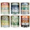YUBX Masking Blooming Floral Washi Cute Thin Strips for DIY Gift and Gift Decorations of Tape, 30-Piece Set, Tape, Crafts, Journals, Planners,
