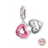 Подходит для Pandora 925 оригинальный браслет для женщин 925 стерлингового серебра розовая серия музыкальная шкатулка подвески бусины DIY ювелирные украшения подарки новинка