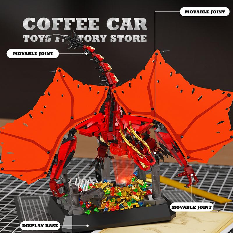 Нетоксичные кубики Moc Наборы Летающий Дракон Сцены из Фильмов Фигурки-Действия Головоломки Игрушки Магические Животные Строительные Блоки 3D Модель Для Детей Взрослых Подарки Новые