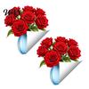 Self Adhesive Rose Decals Red Vase Switch Wall Sticker, Glow in The Dark Socket Decal, Floral Decor for Living Room Self?Adhesive Waterproof