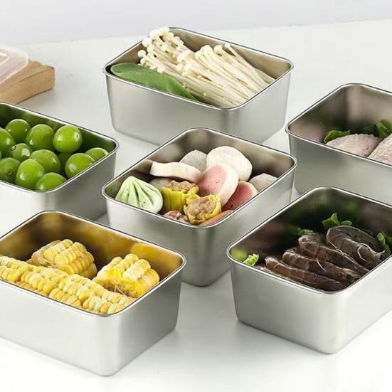1/2/4/8Pcs Food Storage Containers Set Lunch Box Stainless Steel Stackable Snack Containers