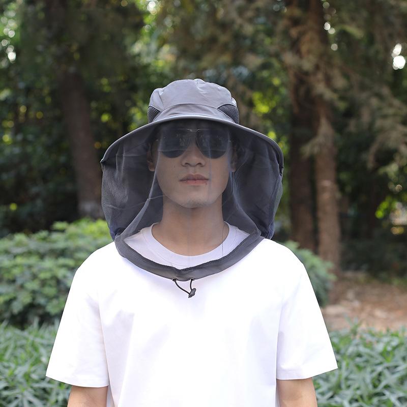 Уличная шляпа рыбака с широкими полями, шляпа-ведро, шляпа от комаров с сеткой, защита от насекомых и пчел, мужская солнцезащитная рыболовная кепка