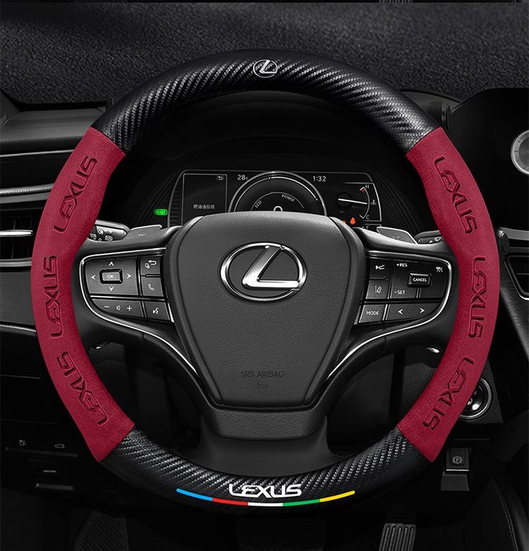 3D logo Carbon Fiber leather Car Steering Wheel Covers For Lexus CT200h ES250 ES300h NX300h RX350 IS250 IS200 GS300 ES200DW6