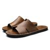 Men's Summer Outer Wear Leather Slippers Casual Soft Bottom Non-slip Breathable High-end Slippers Outdoor Cool Slippers