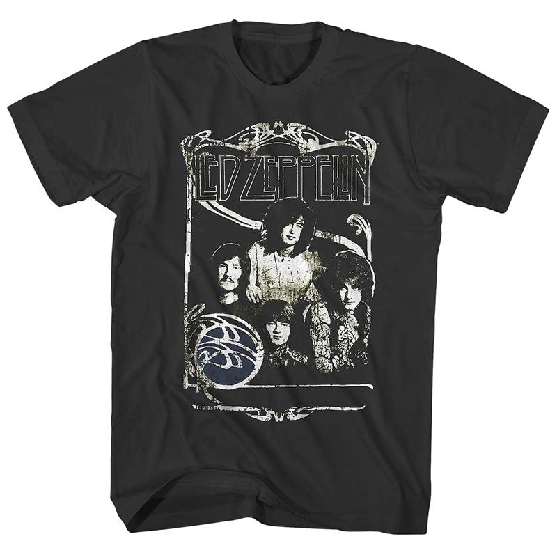 Retro EuropeanAmerican Style Led Zeppelin Punk Rock Band Retro Americanstyle Streetwear Mens and Womens Tshirts