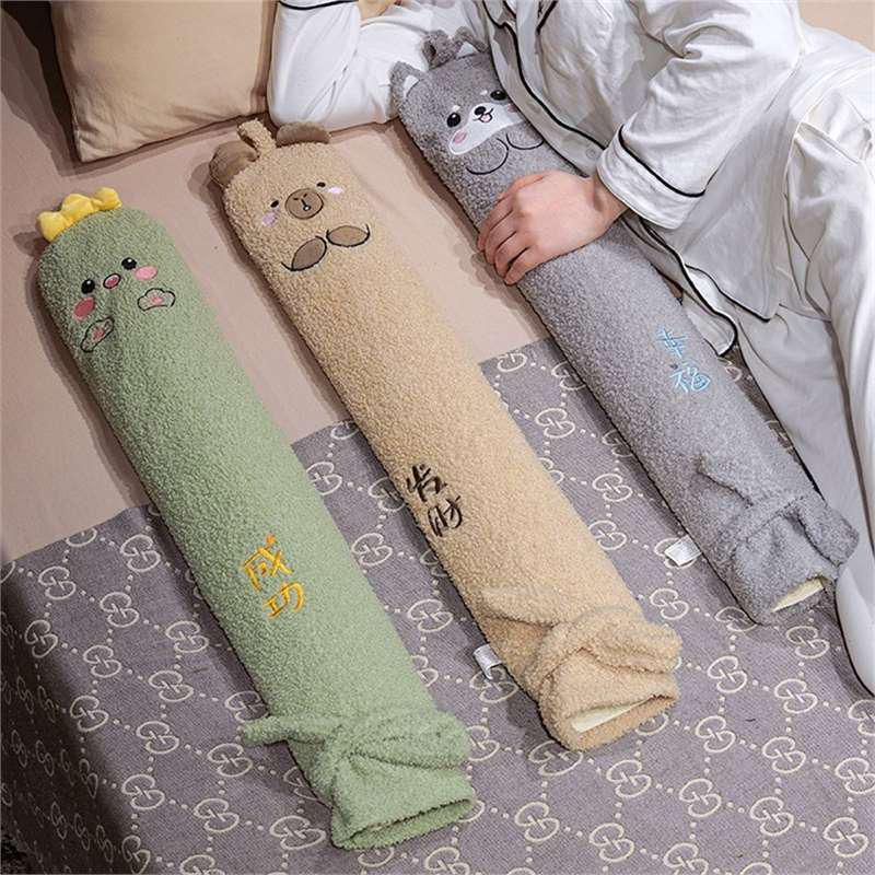 Cute Cartoon Hot Water Bottle & Long Pillow for Warming Hands & Sleeping, Ideal for Pregnant Women & Girls