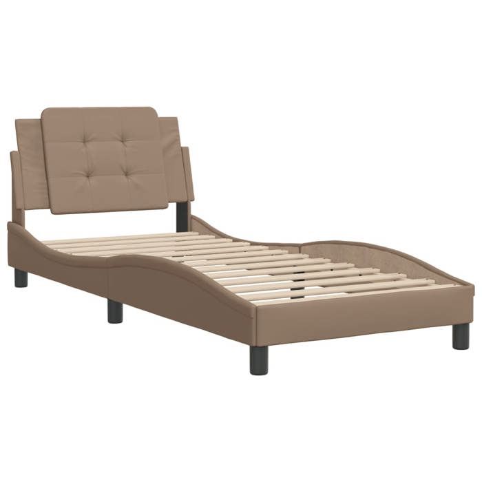 VidaXL Bed Frames Without Mattress Zadar, Upholstered Bed, Single Bed, Adult Bedroom Interior Bed, Cappuccino 3208146