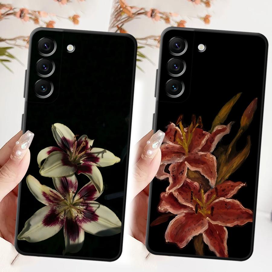 Чехол для телефона Samsung Galaxy A26 A72 A23 A22 A25 A71 A32 A53 A35 A55 A41 A24 A52 A36 A73 A51 с принтом цветов лилии и орхидеи