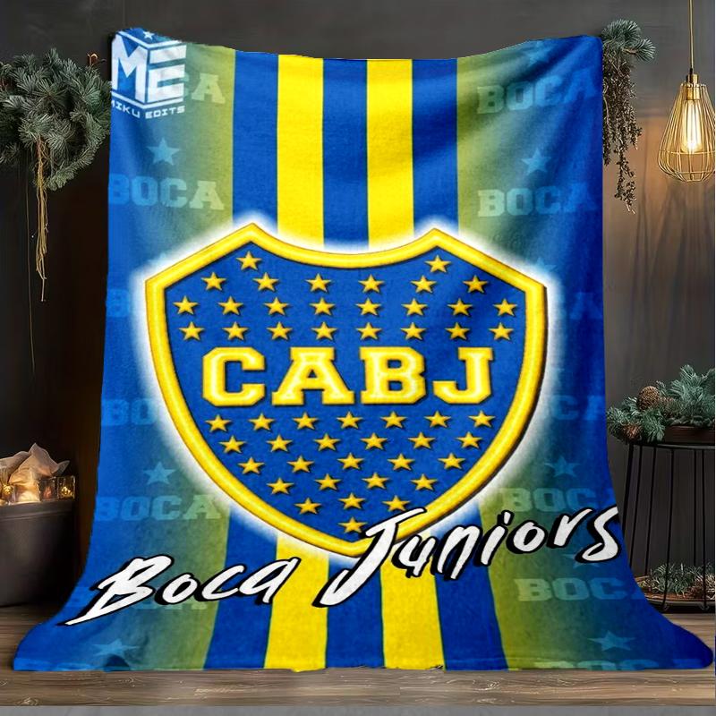 1PC Boca Football Club Printed Soft Flannel Blanket Throw for Adult Bedroom Living Room Sofa Camping Travel Fan gifts Christmas Gifts