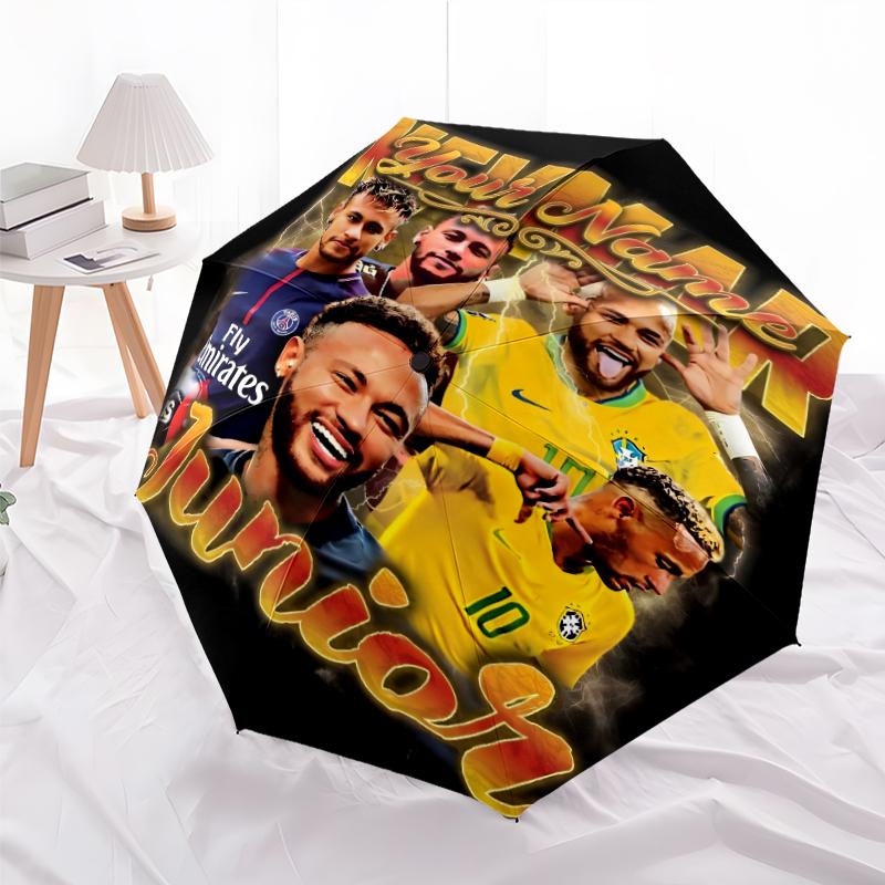 Personalized Name Brazilian football player Print Umbrella, UV Shielding. It Has Eight Sturdy Ribs for Outdoor Use And Perfect As a Holiday Gift