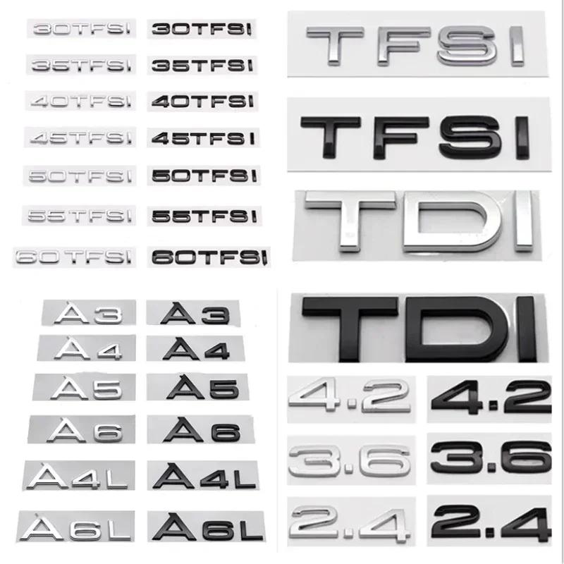 3D ABS car rear trunk logo sticker 2.0 3.0 4.0 30 35 40 45 50 55 60 TFSI TDI V6t 2.0T for f2 A1 A3 A4 A5 A6 A7 A8 Q2 Q3 Q5