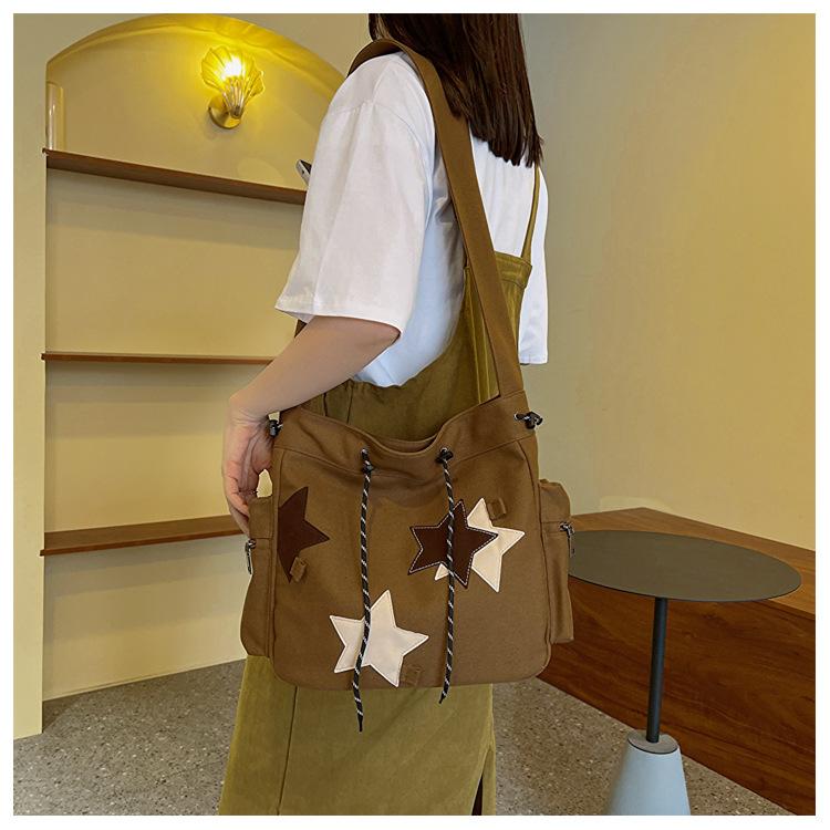 Холщовая сумка, женская тканевая сумка большой вместимости, сумка через плечо в стиле Star Academy, сумка через плечо