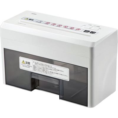 Маленький уничтожитель бумаг Sanwa Direct для домашнего использования, электрический, с микро-поперечной резкой, может измельчать открытки формата А4, 2 шт., уничтожает за 8 минут непрерывного использования 400-PSD025
