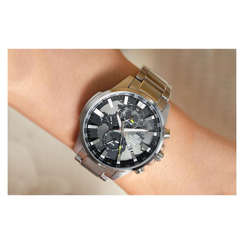 Casio EDIFICE Creative Earth Водонепроницаемый Кварцевый Механизм Стальной Ремешок Японские и Корейские Часы Мужские Часы Черный Циферблат EFR-303D-1AVUPR
