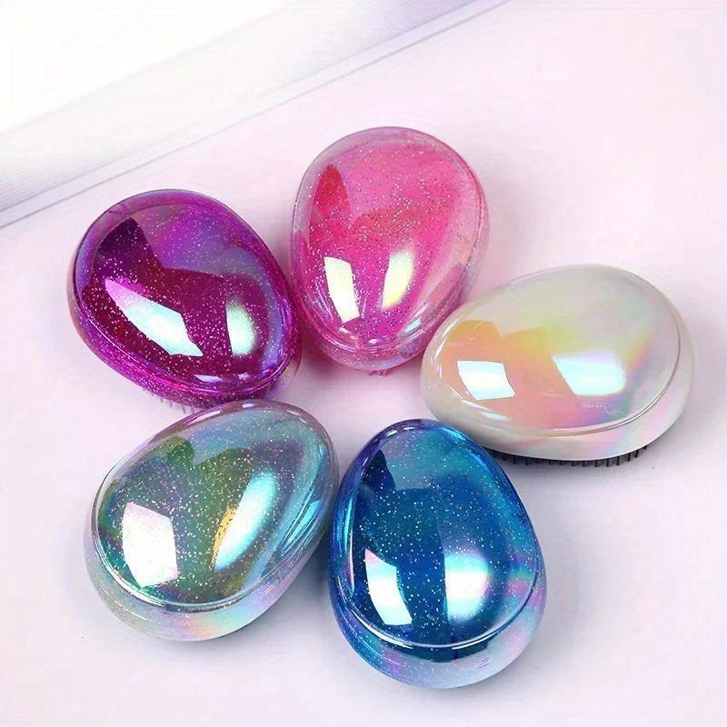 Мини-щетка для распутывания волос, круглая форма, яйцевидная массажная расческа для кожи головы, расческа для спутанных волос, салонная парикмахерская, расческа для укладки волос, дорожная расческа